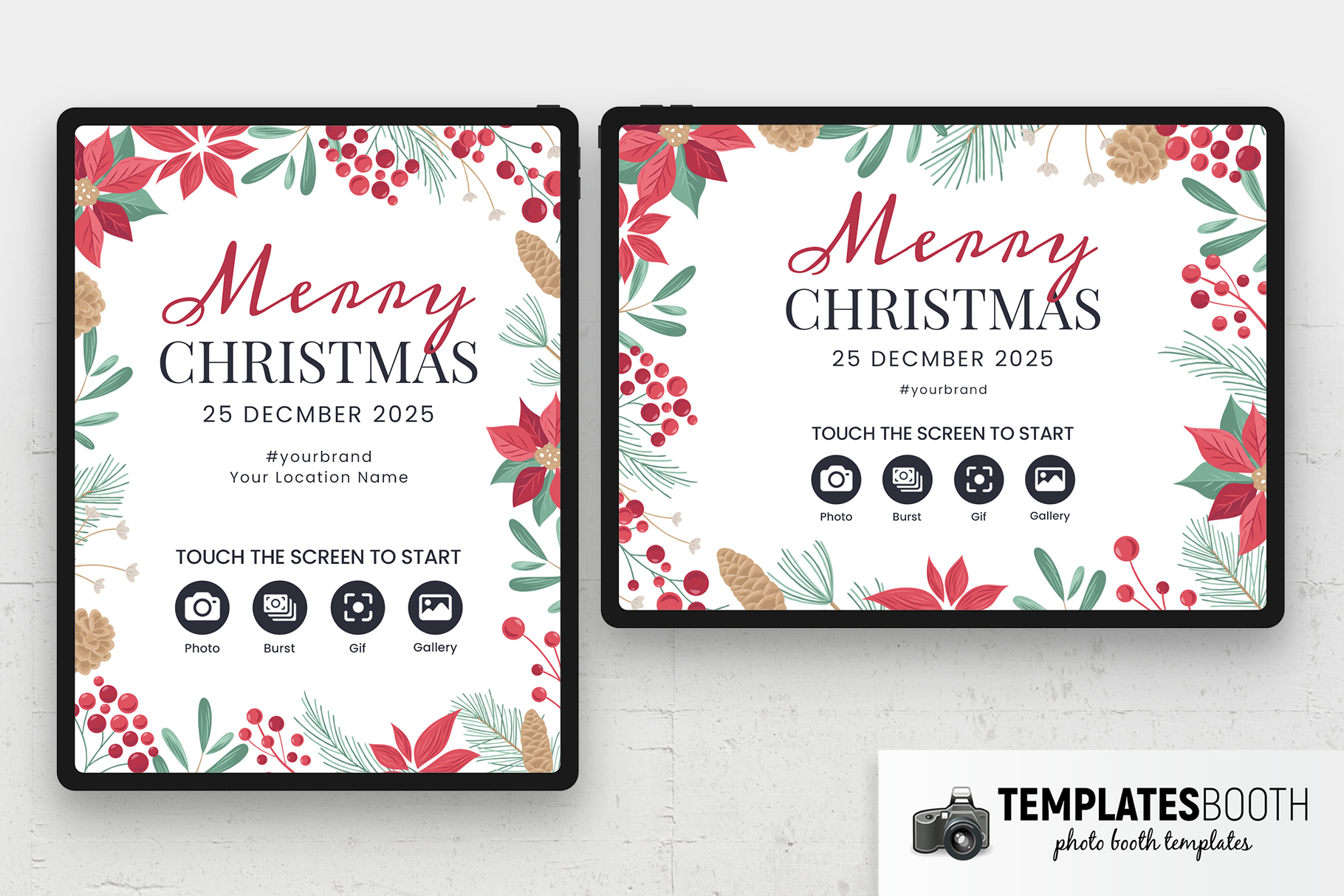Elegant Christmas Photo Booth Welcome Screen