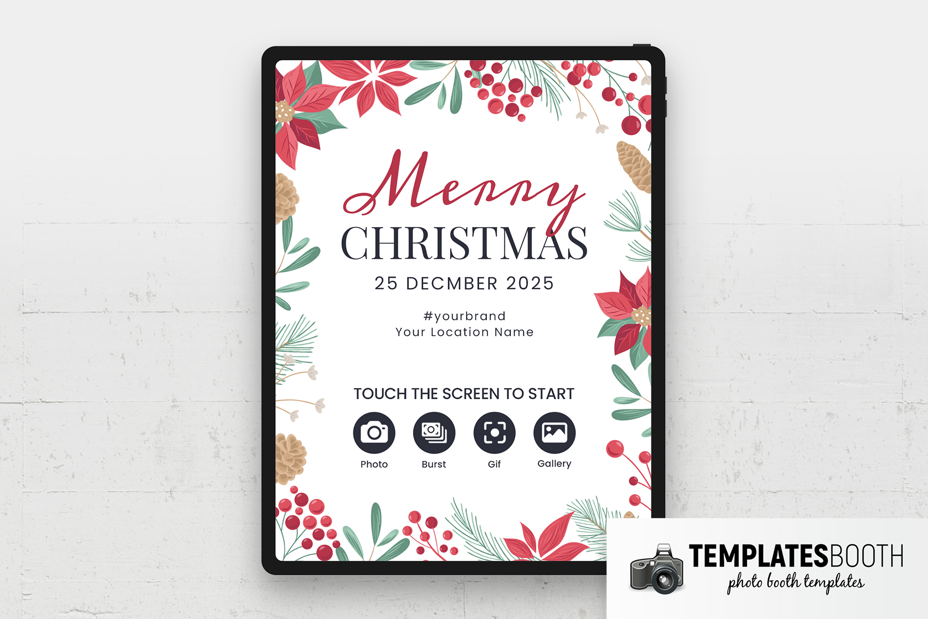 Elegant Christmas Photo Booth Welcome Screen