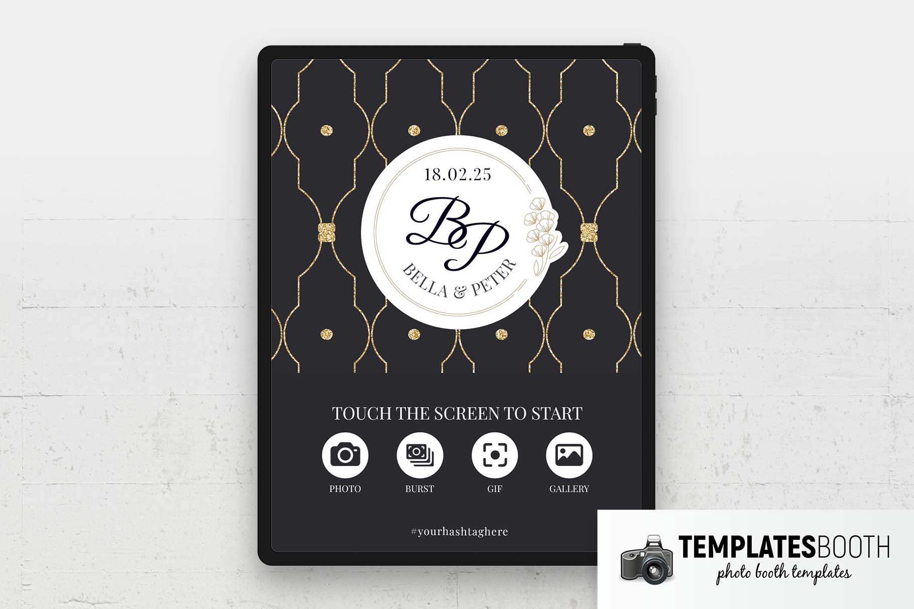 Deco Wedding Photo Booth Welcome Screen