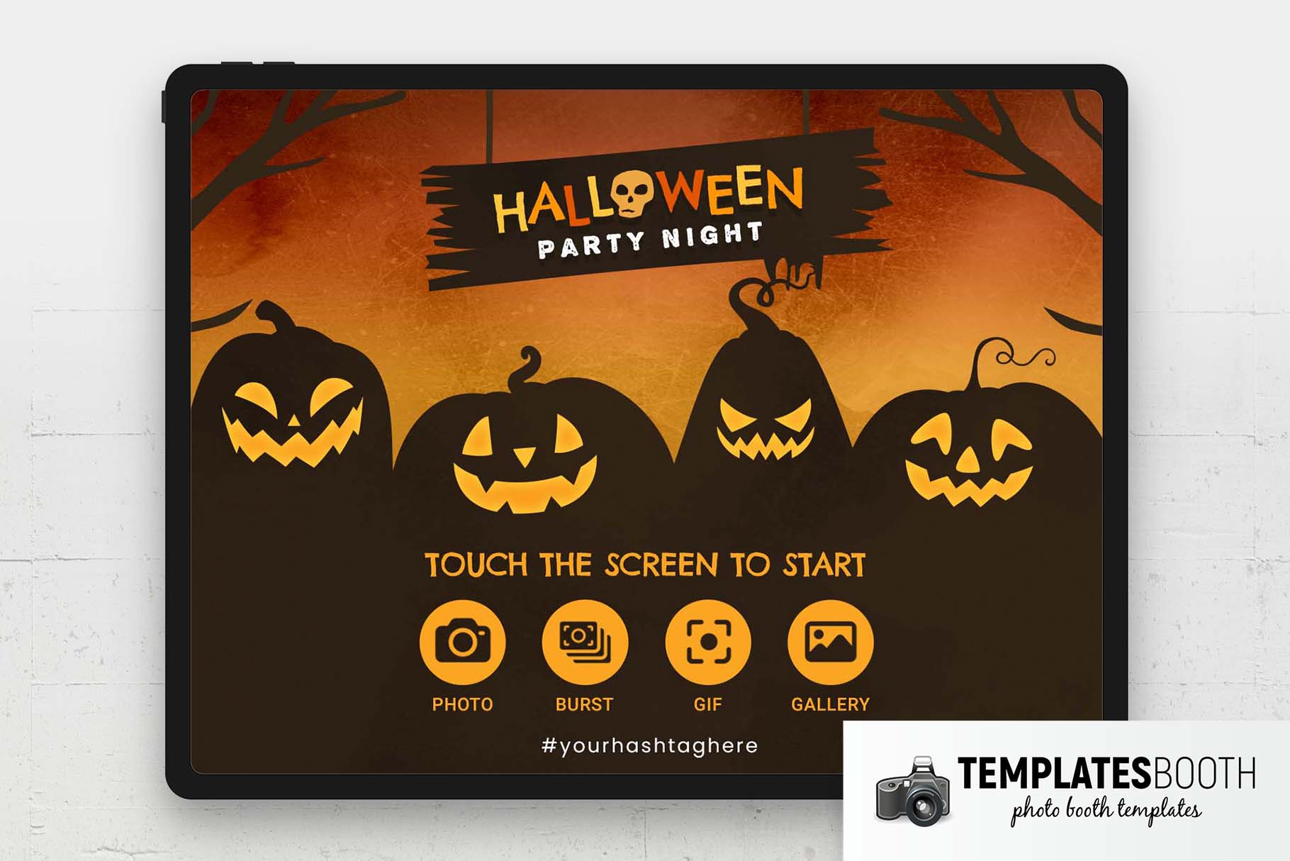 Halloween Party Night Photo Booth Welcome Screen