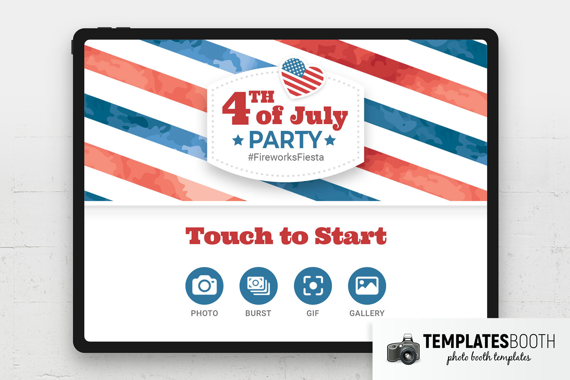 Free 4th of July Photo Booth Welcome Screen