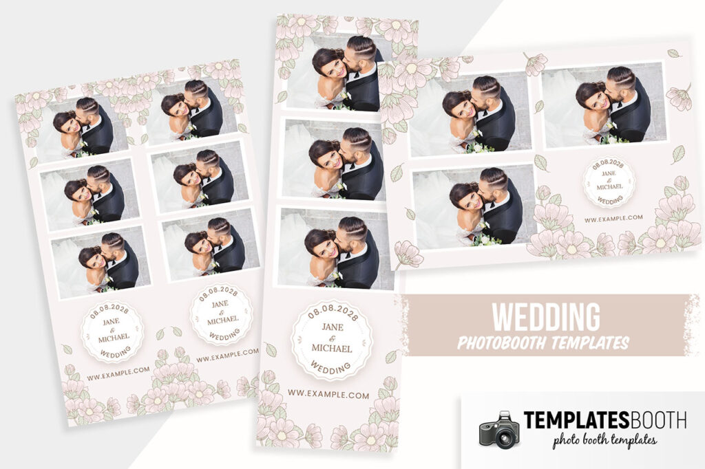 Wedding Flowers Photo Booth Template (PSD, PNG, DSLR Booth)