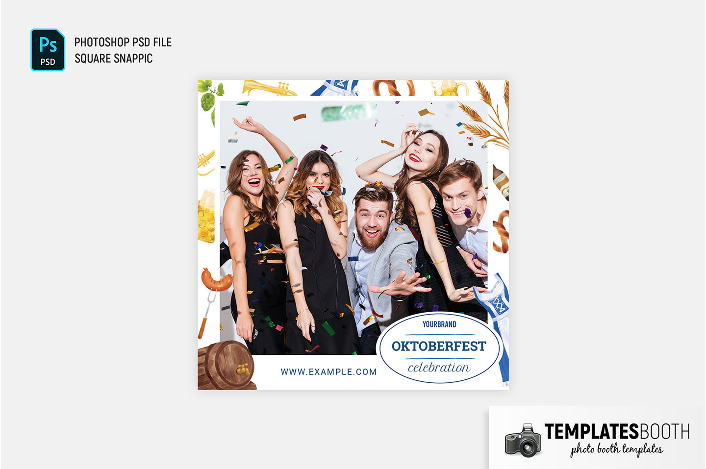 Oktoberfest Photo Booth Template for DSLR Booth, Photoshop & PNG