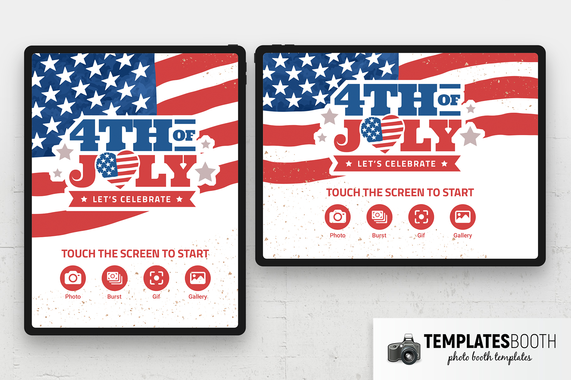 Modern 4th July Photo Booth Welcome Screen