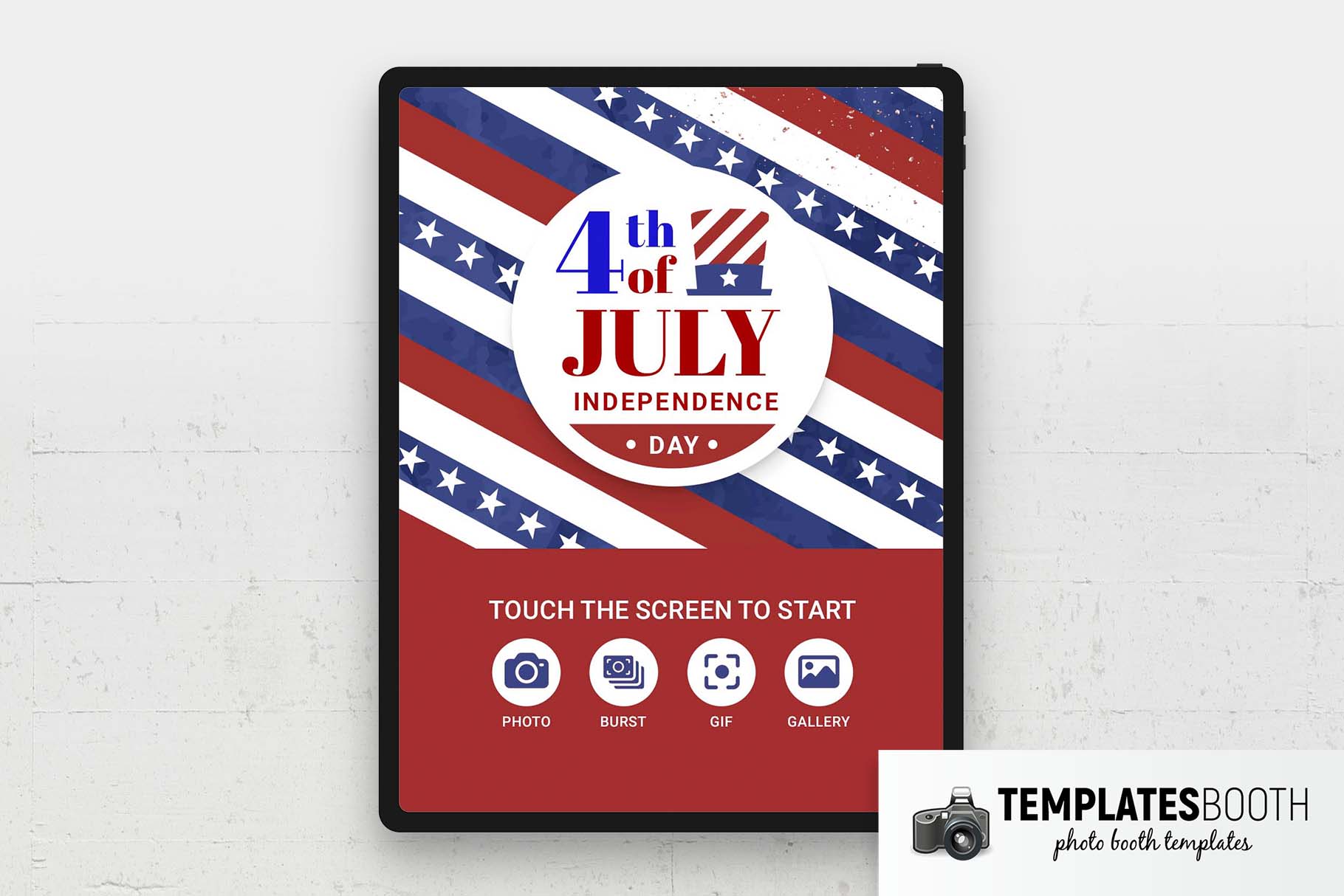 4th July Photo Booth Welcome Screen
