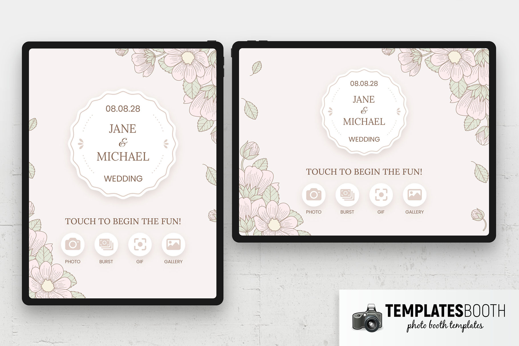 Wedding Flowers Photo Booth Welcome Screen