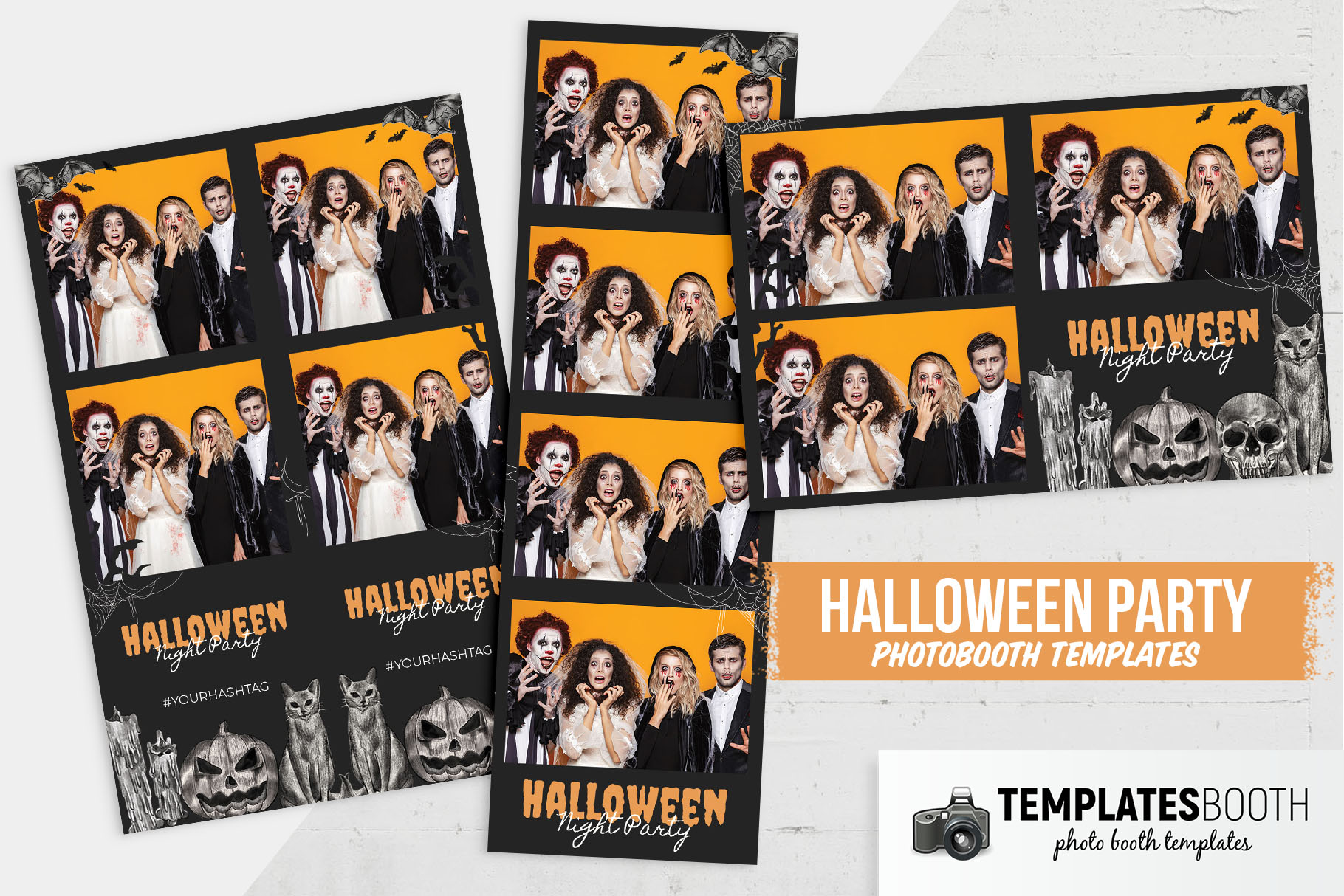 Hand Sketched Halloween Photo Booth Template