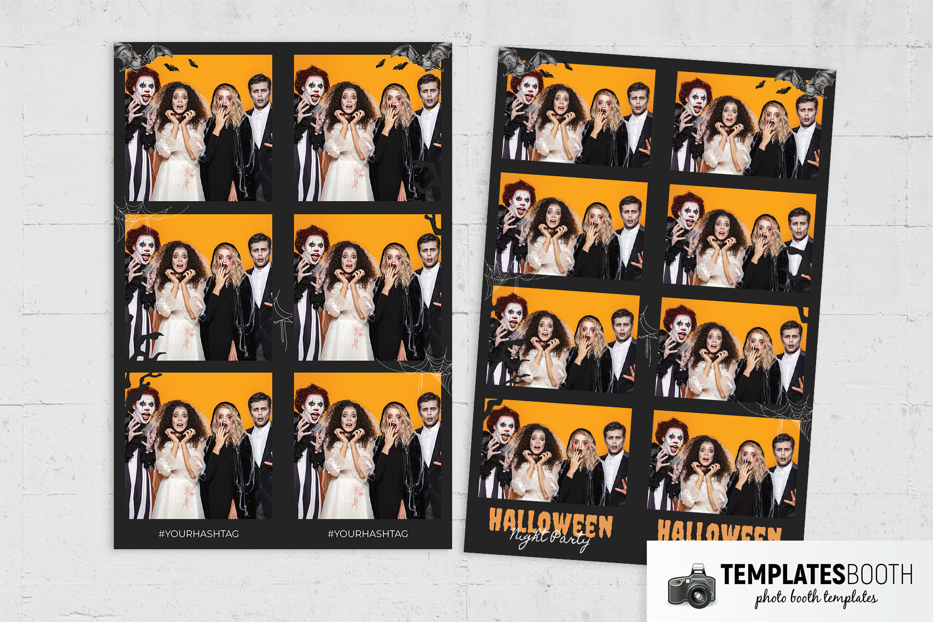 Hand Sketched Halloween Photo Booth Template