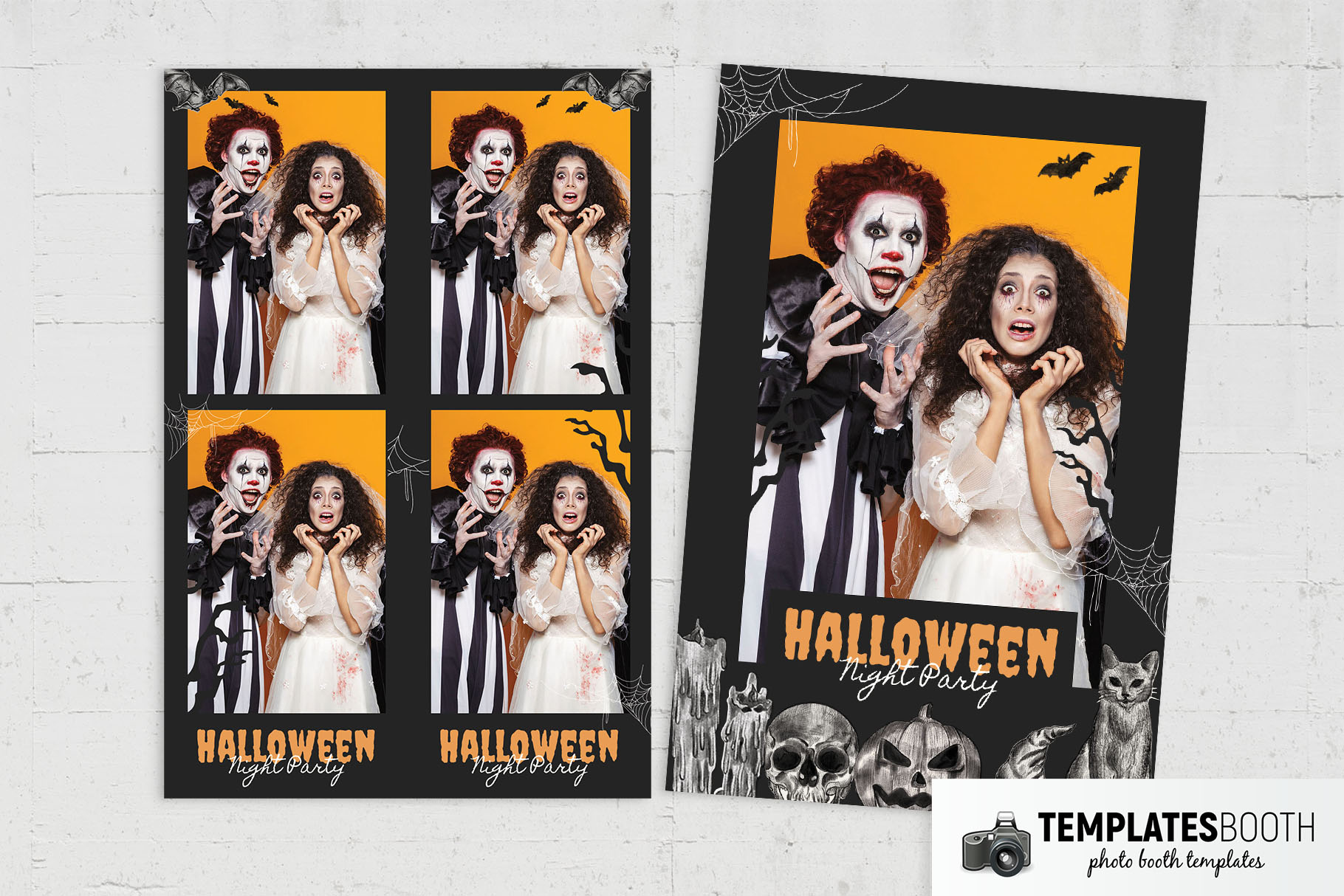 Hand Sketched Halloween Photo Booth Template