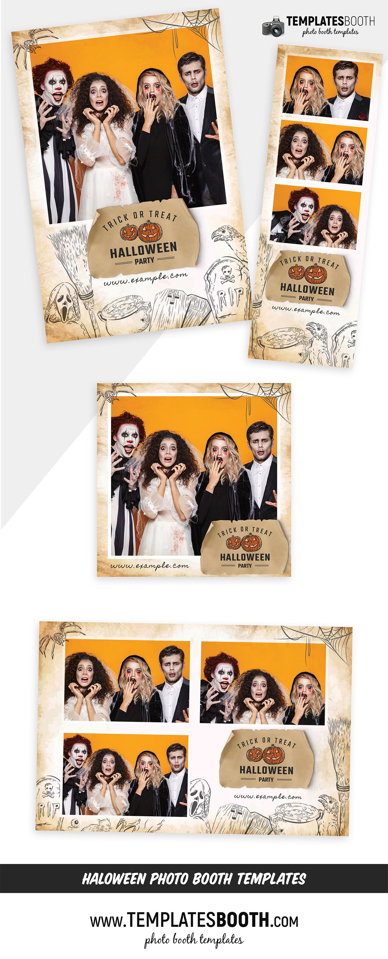 Worn Paper Halloween Photo Booth Template