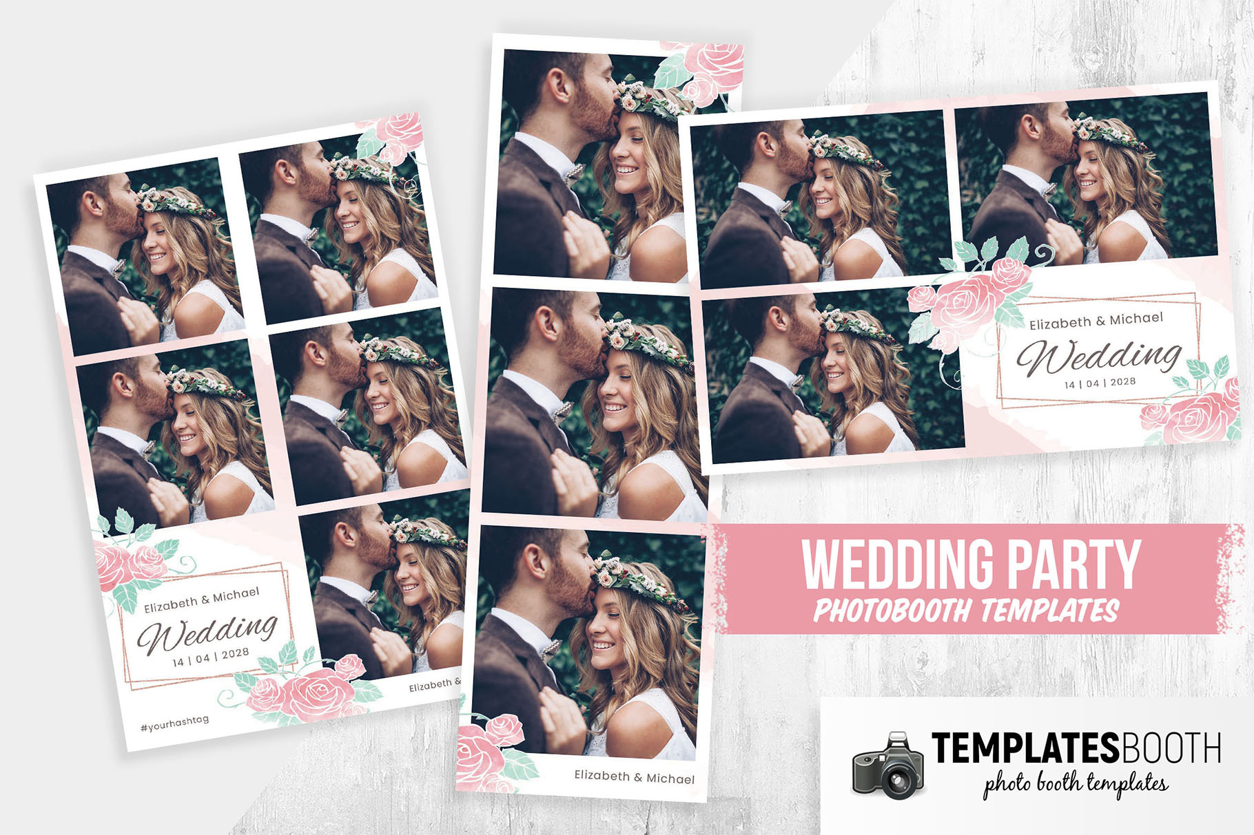 Rose Wedding Photo Booth Template