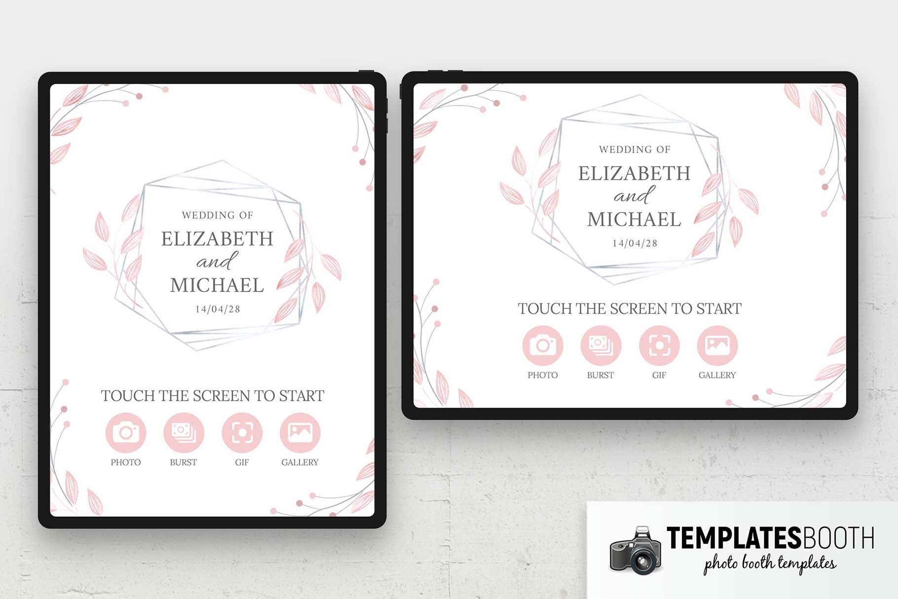 Simple Minimal Wedding Photo Booth Welcome Screen