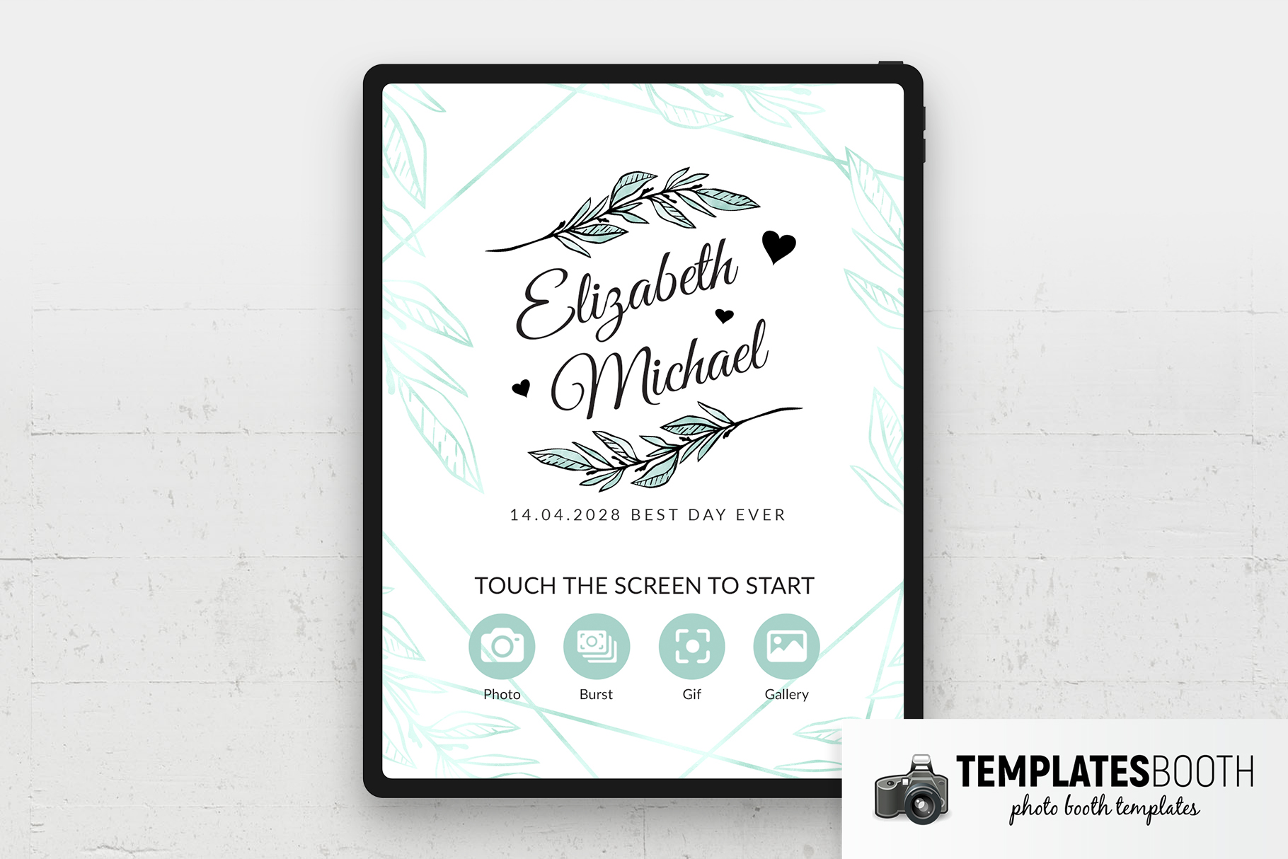 Simple Minimal Wedding Photo Booth Welcome Screen