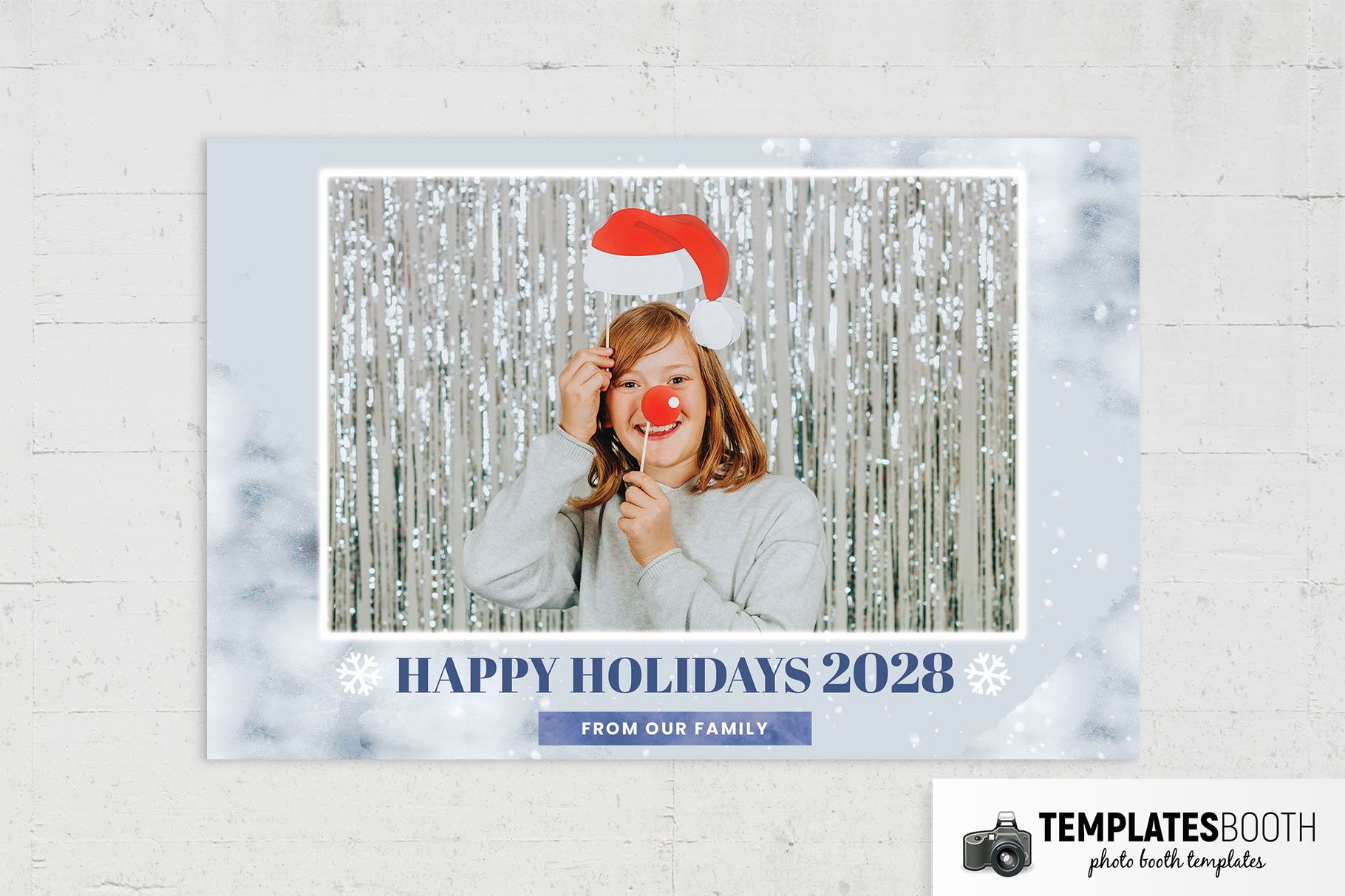 Free Frosty Winter Photo Booth Template