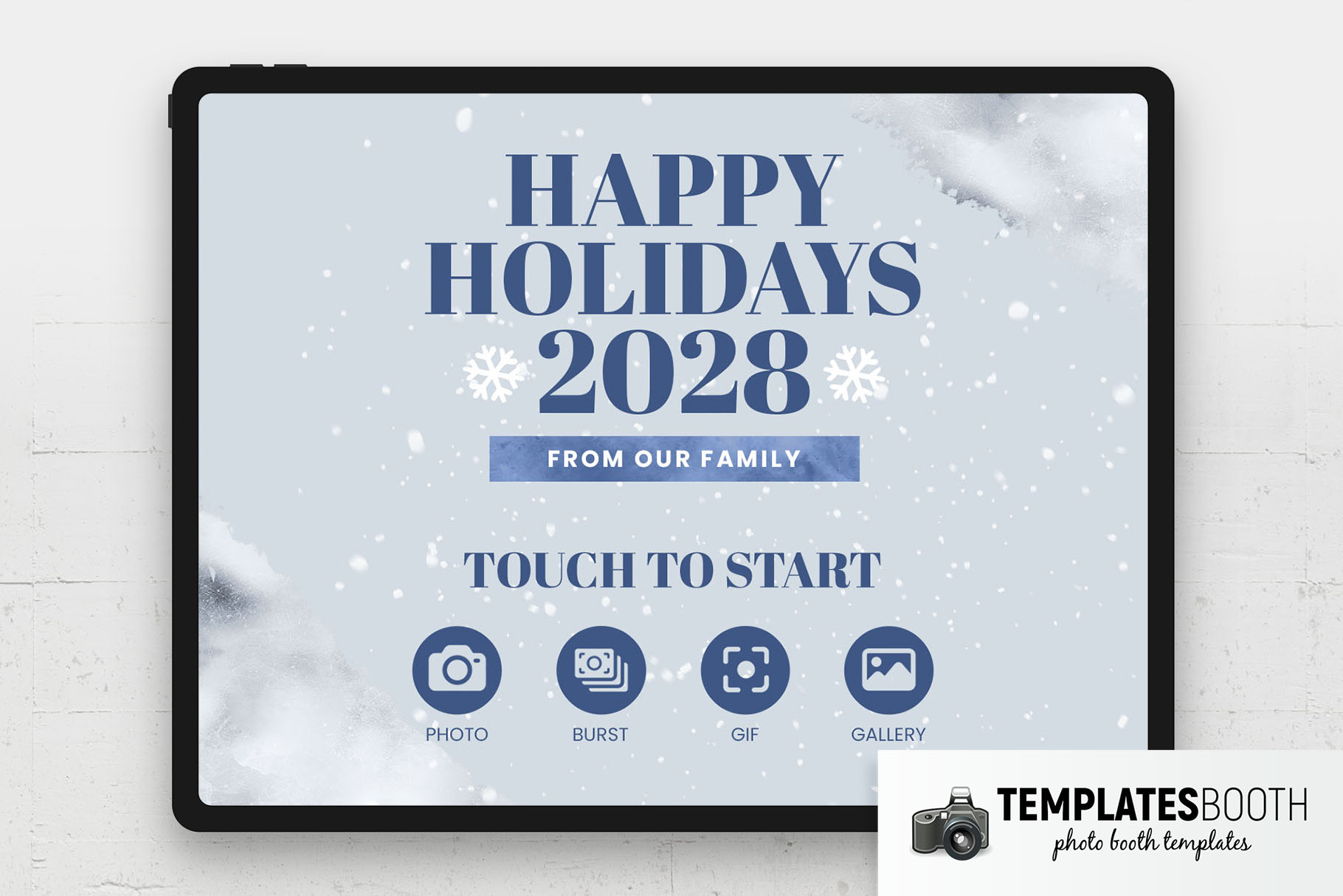 Free Frosty Winter Photo Booth Welcome Screen