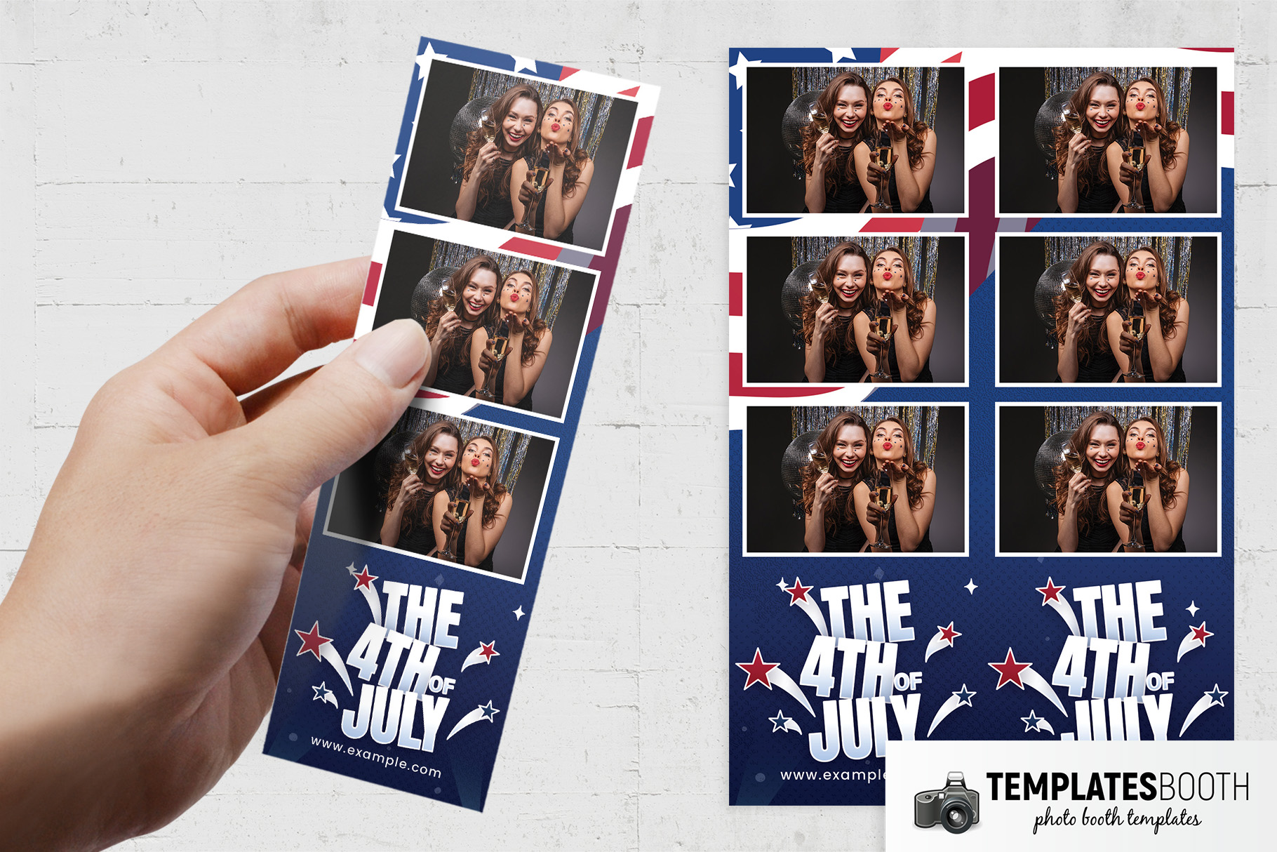 4th July Party Photo Booth Template (PSD Format)