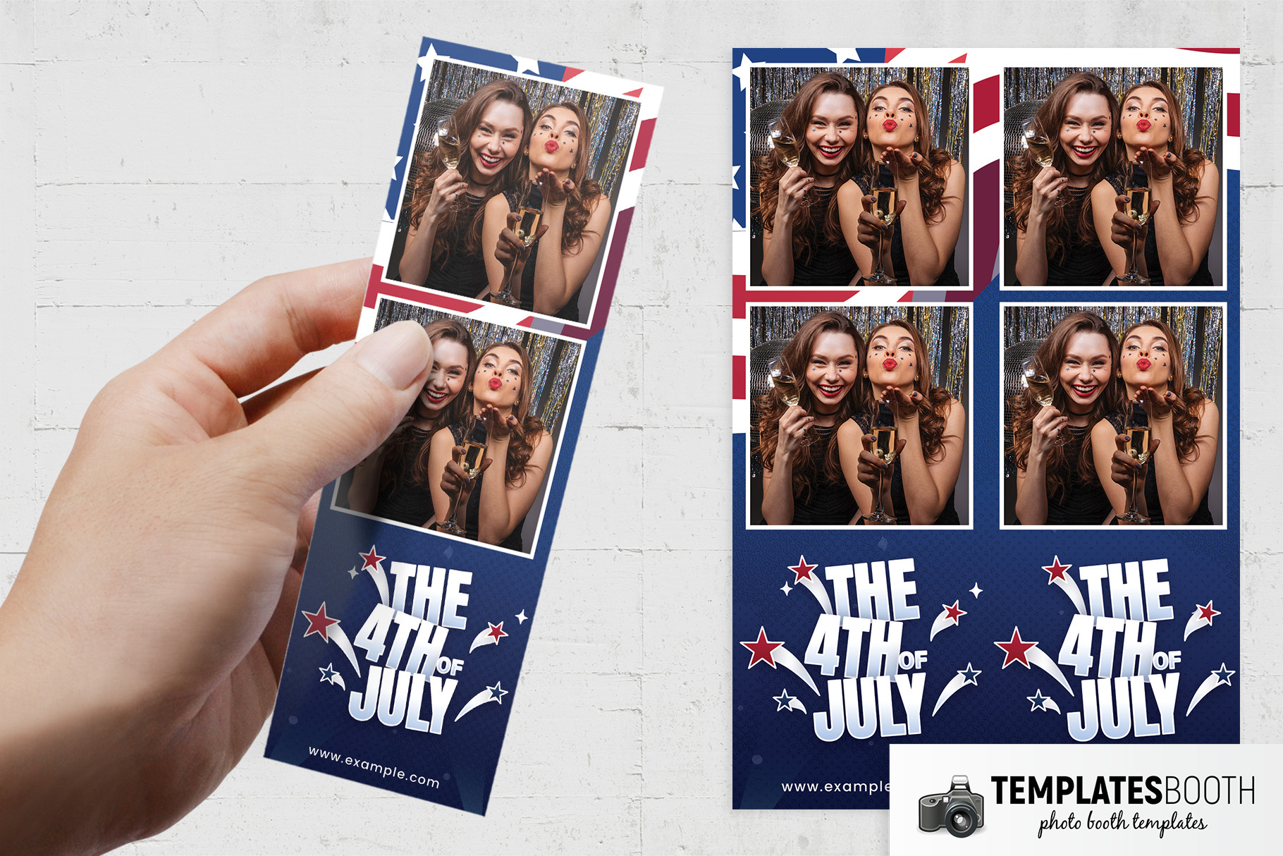 4th July Party Photo Booth Template (PSD Format)