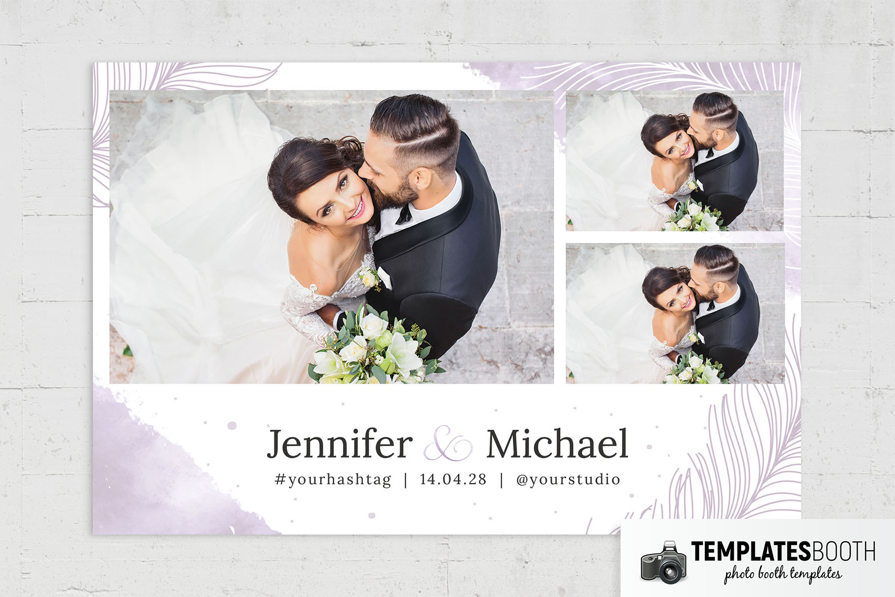 Free Minimal Purple Wedding Photo Booth Template