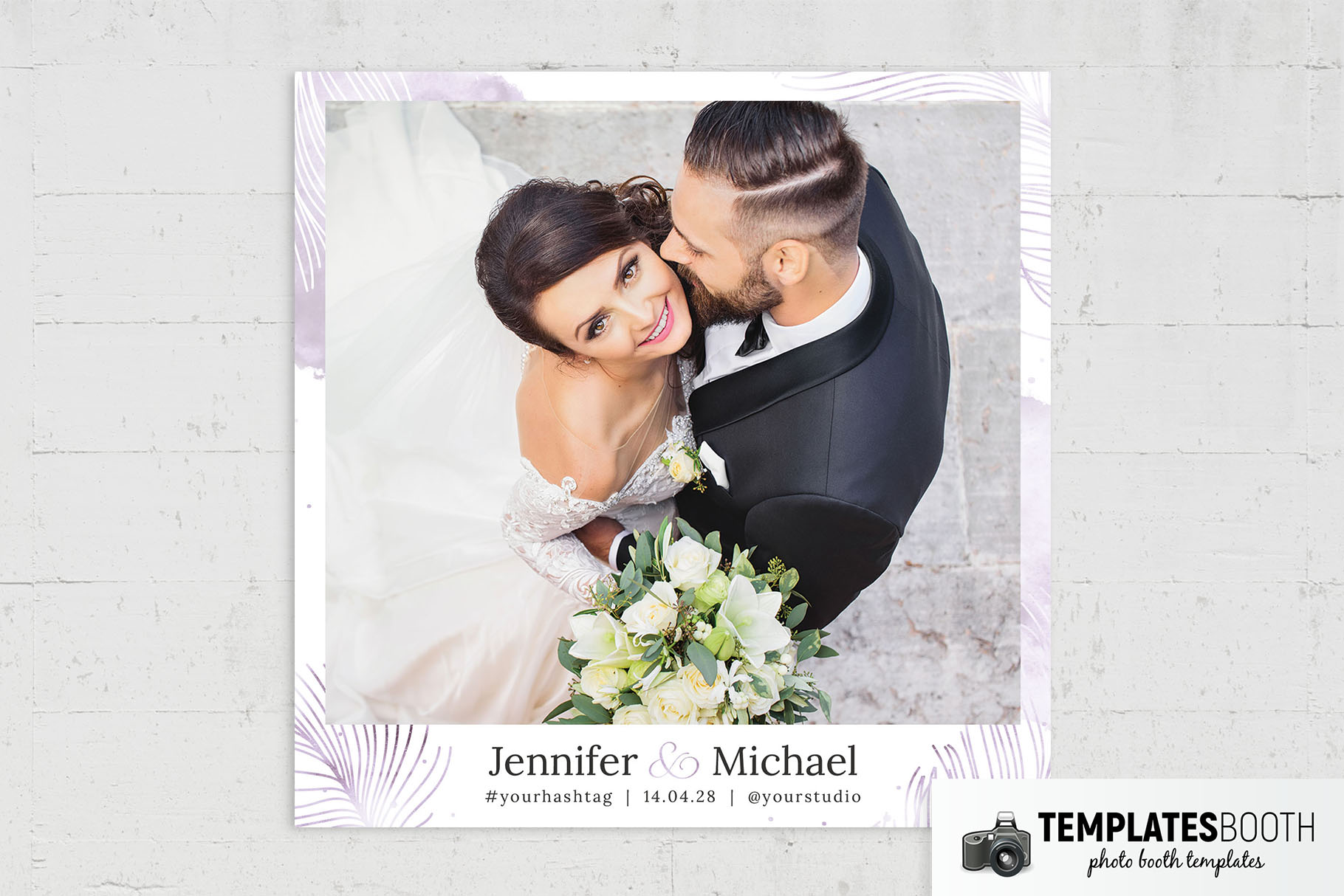 Free Minimal Purple Wedding Photo Booth Template