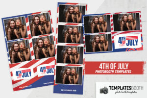 Blue & Red 4th July Photo Booth Template (PSD Format)