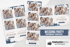 Cream & Blue Wedding Photo Booth Template (PSD Format) TemplatesBooth