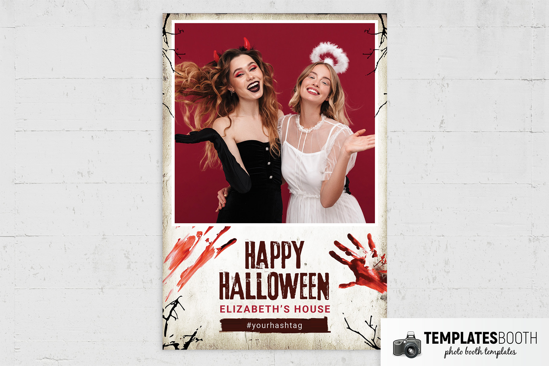 Halloween Blood Photo Booth Template (PSD Format)
