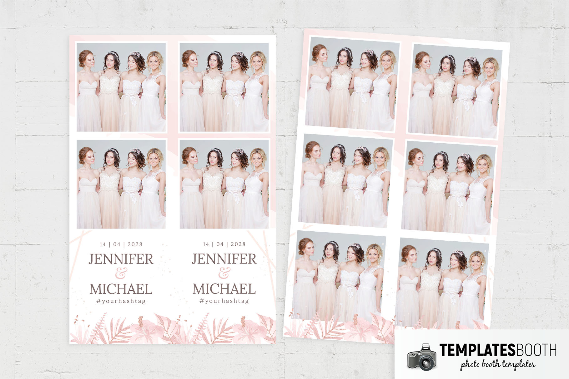 Pink Tropical Photo Booth Template