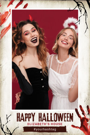 Halloween-Blut-Fotobox-Vorlage – 4x6-Postkarte (Hochformat)