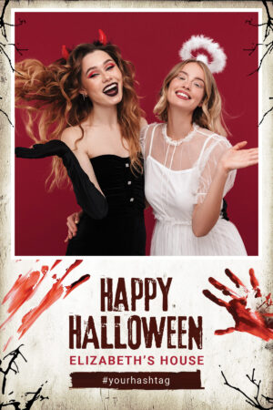 Halloween-Blut-Fotobox-Vorlage – 4x6-Postkarte (Hochformat)