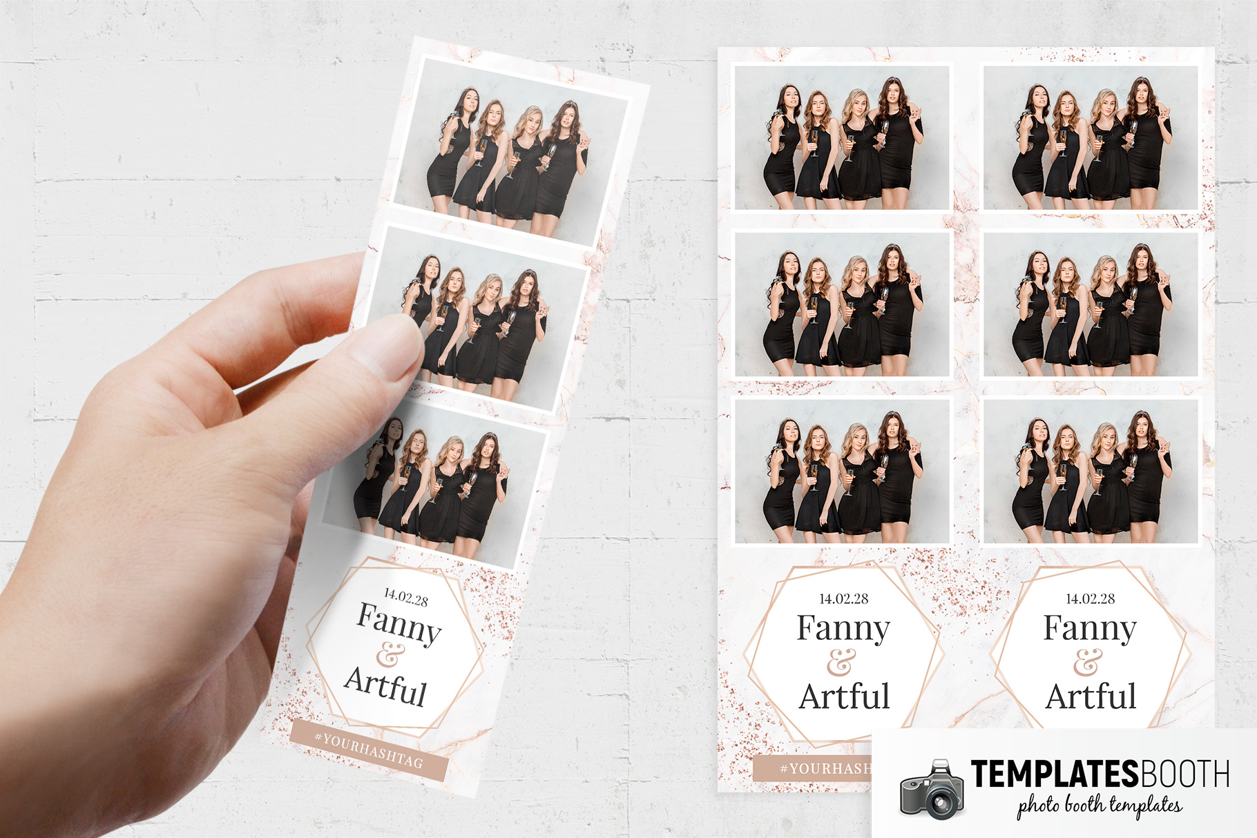 Marble Photo Booth Template (PSD, PNG Format)