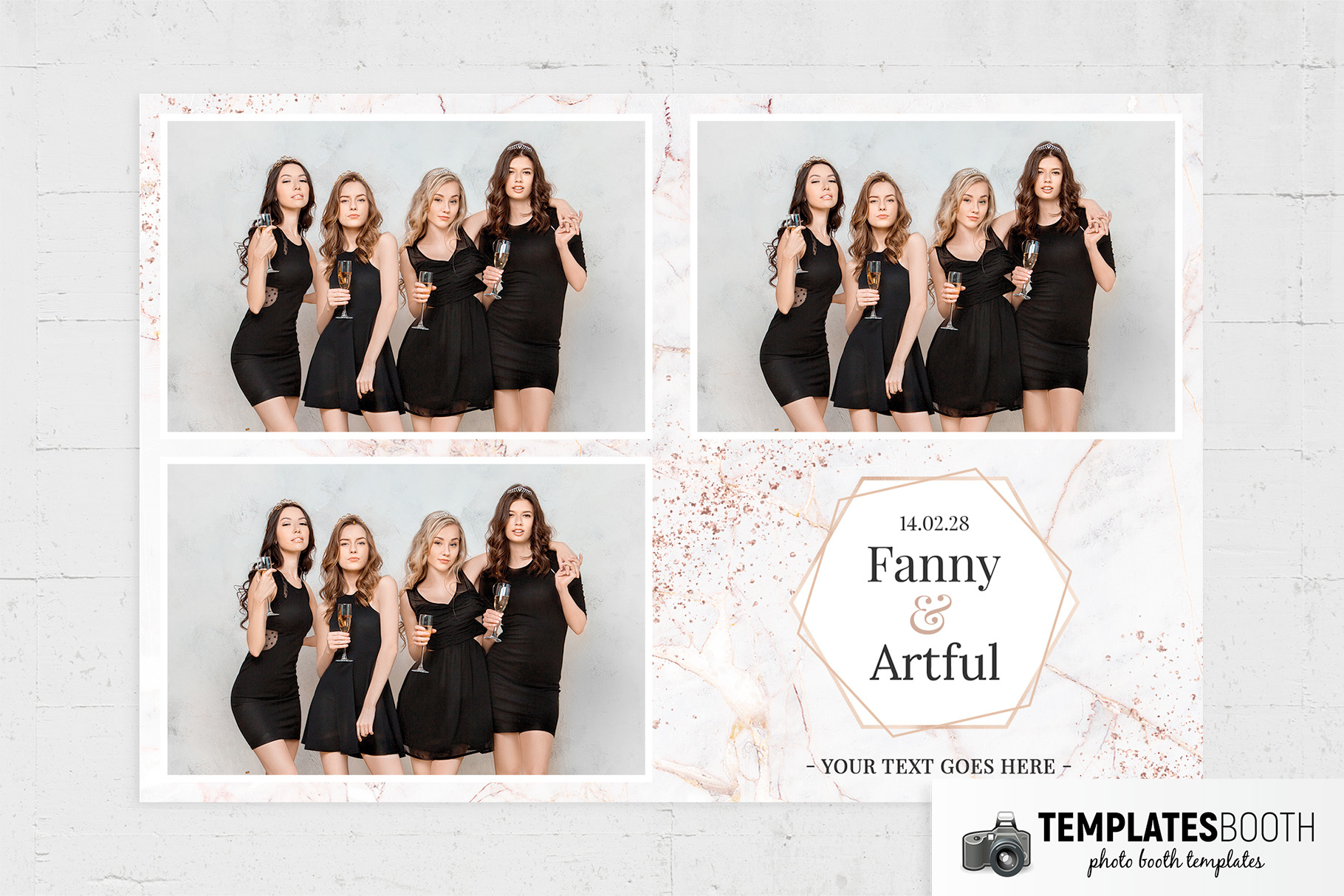 Marble Photo Booth Template (PSD, PNG Format)