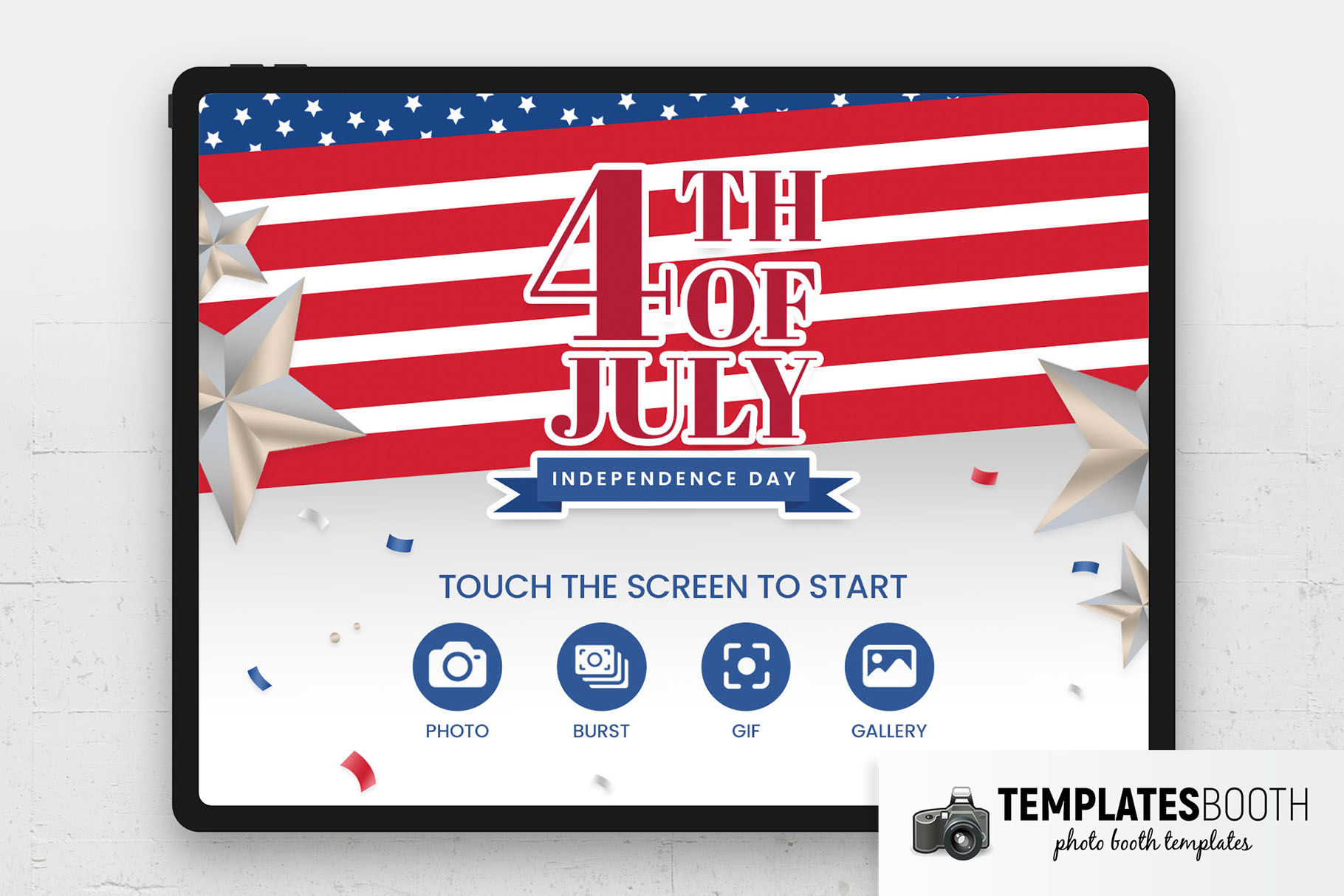 4th July Photo Booth Welcome Screen