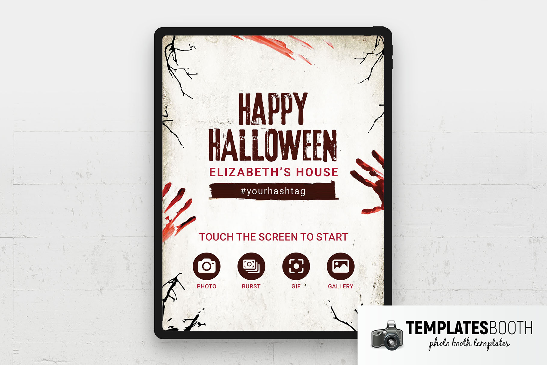 Halloween Blood Photo Booth Welcome Screen