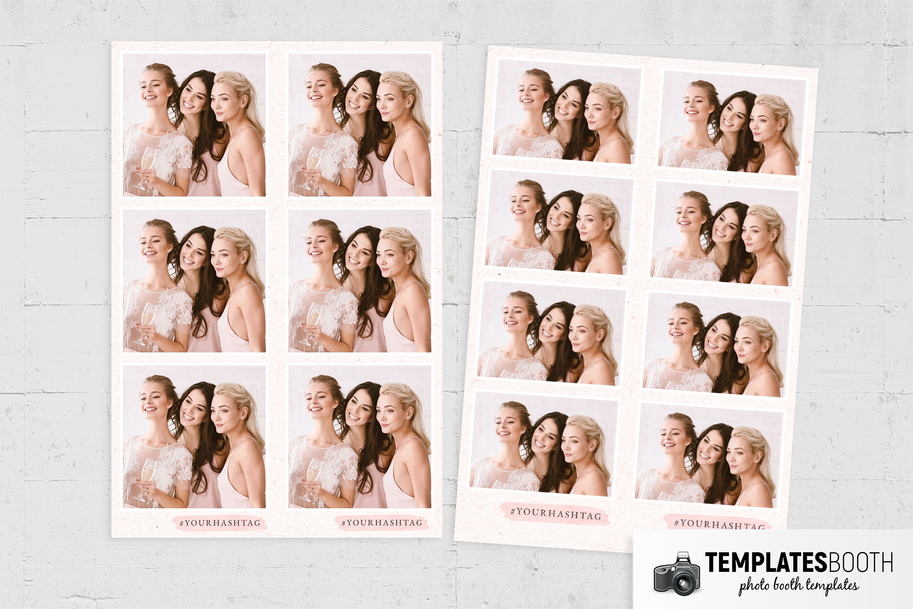 Pink Watercolor Photo Booth Template (PSD Format)