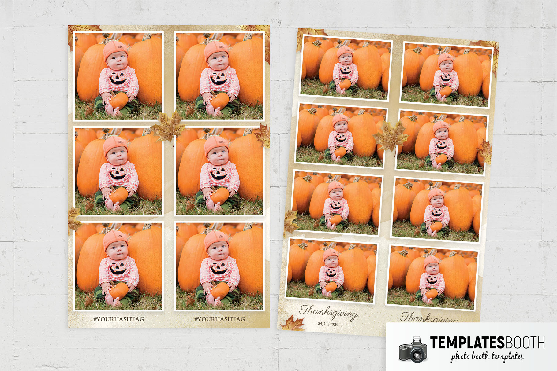 Rustic Thanksgiving Photo Booth Template (PSD Format(