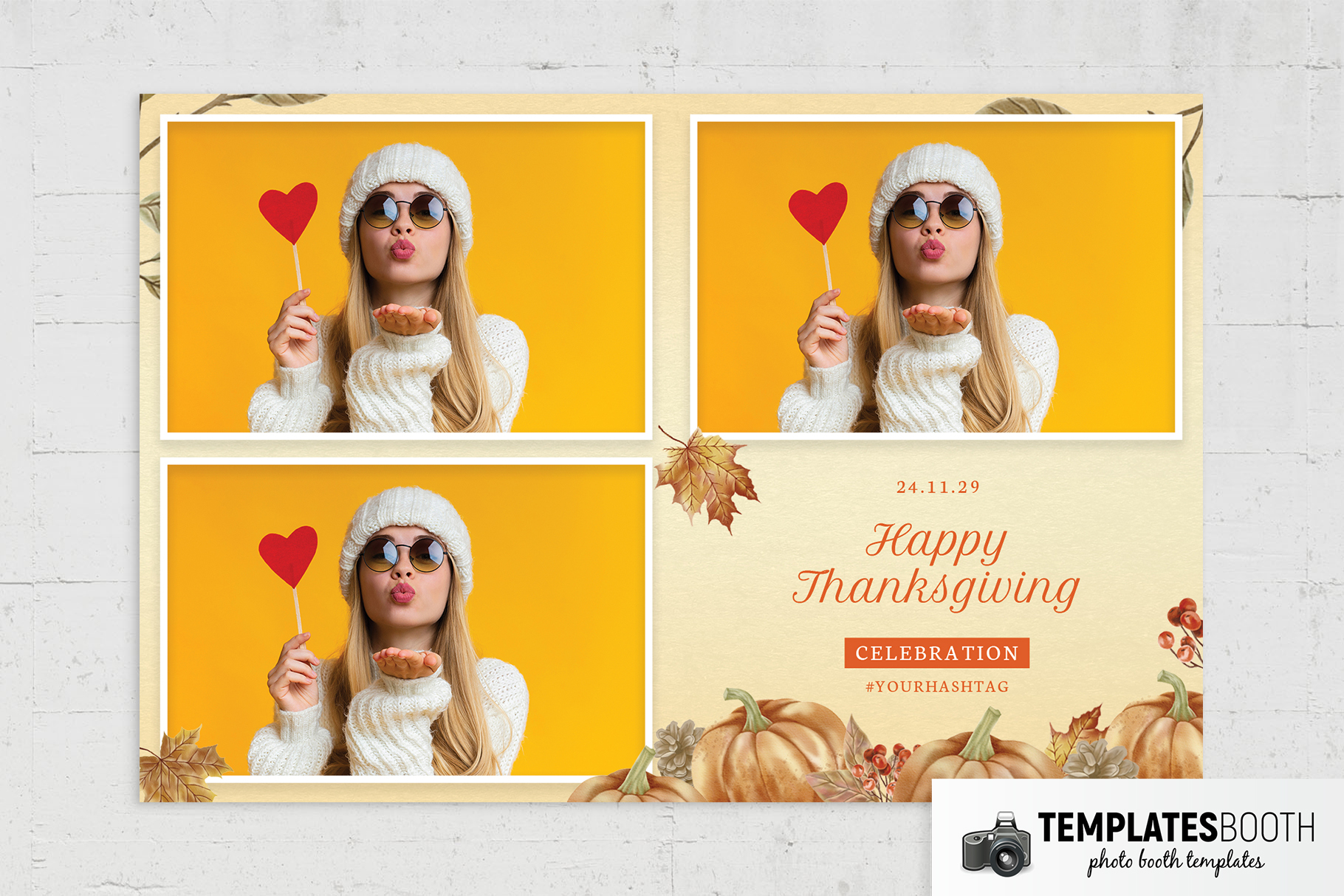 Autumn Fall Photo Booth Template (PSD Format)