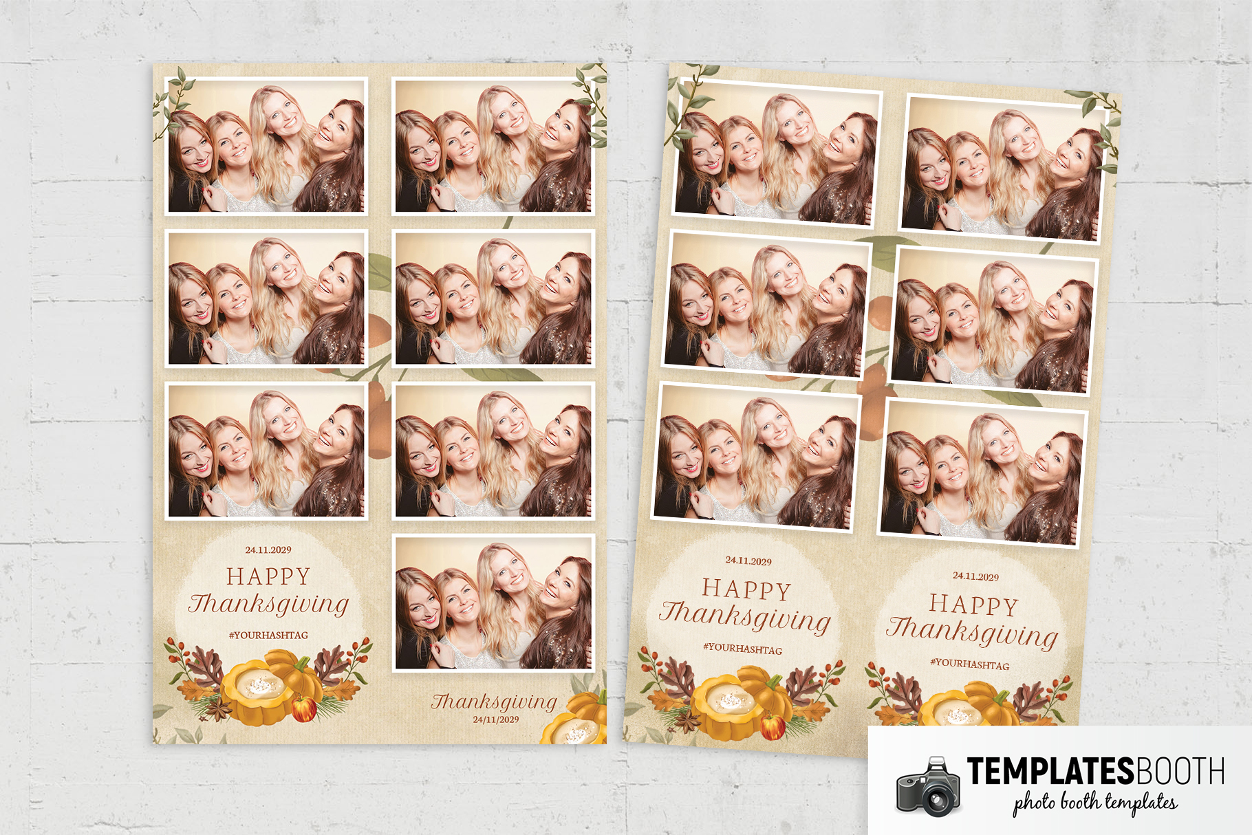 Happy Thanksgiving Photo Booth Template (PSD Format)