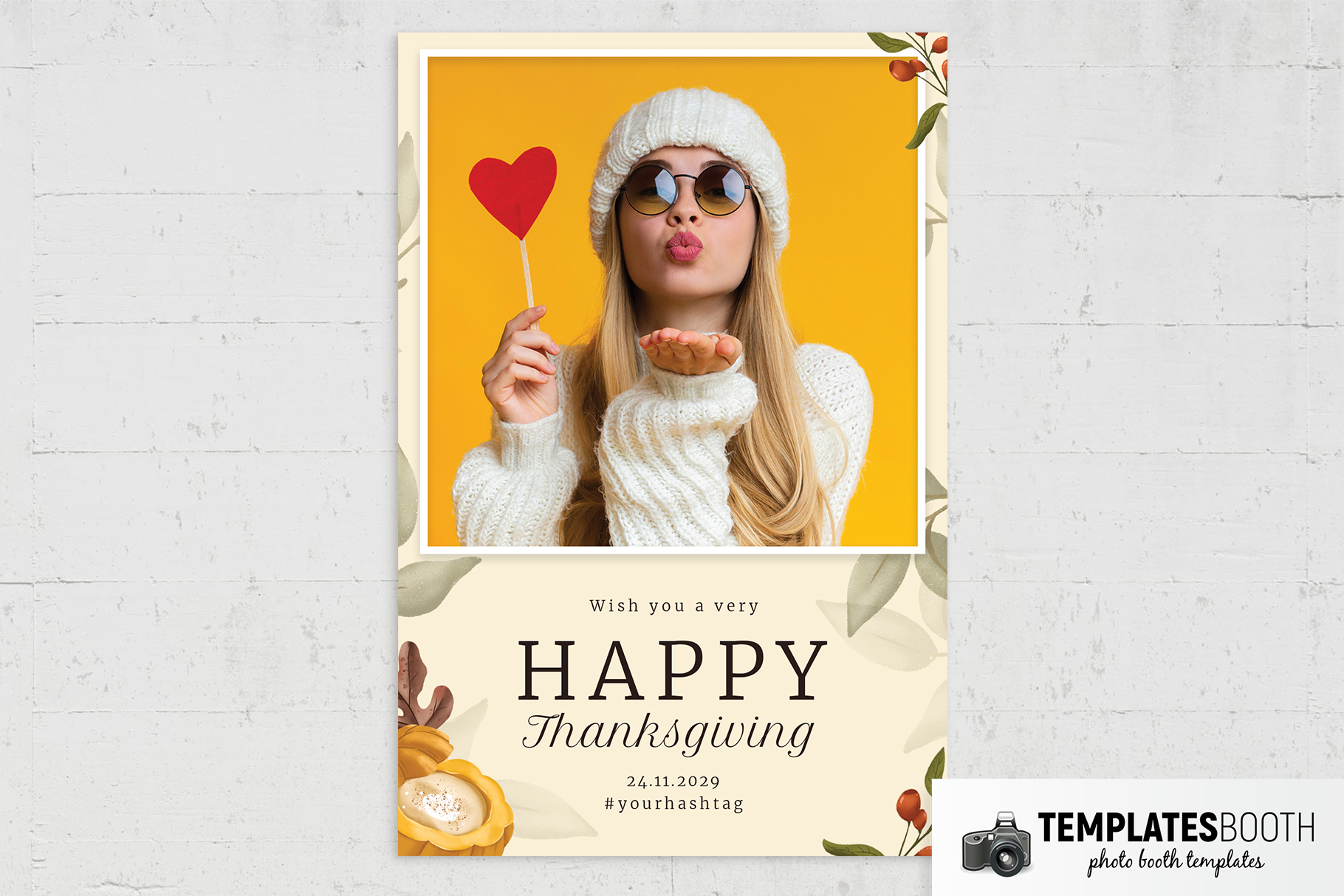 Modern Thanksgiving Photo Booth Template (PSD Format)