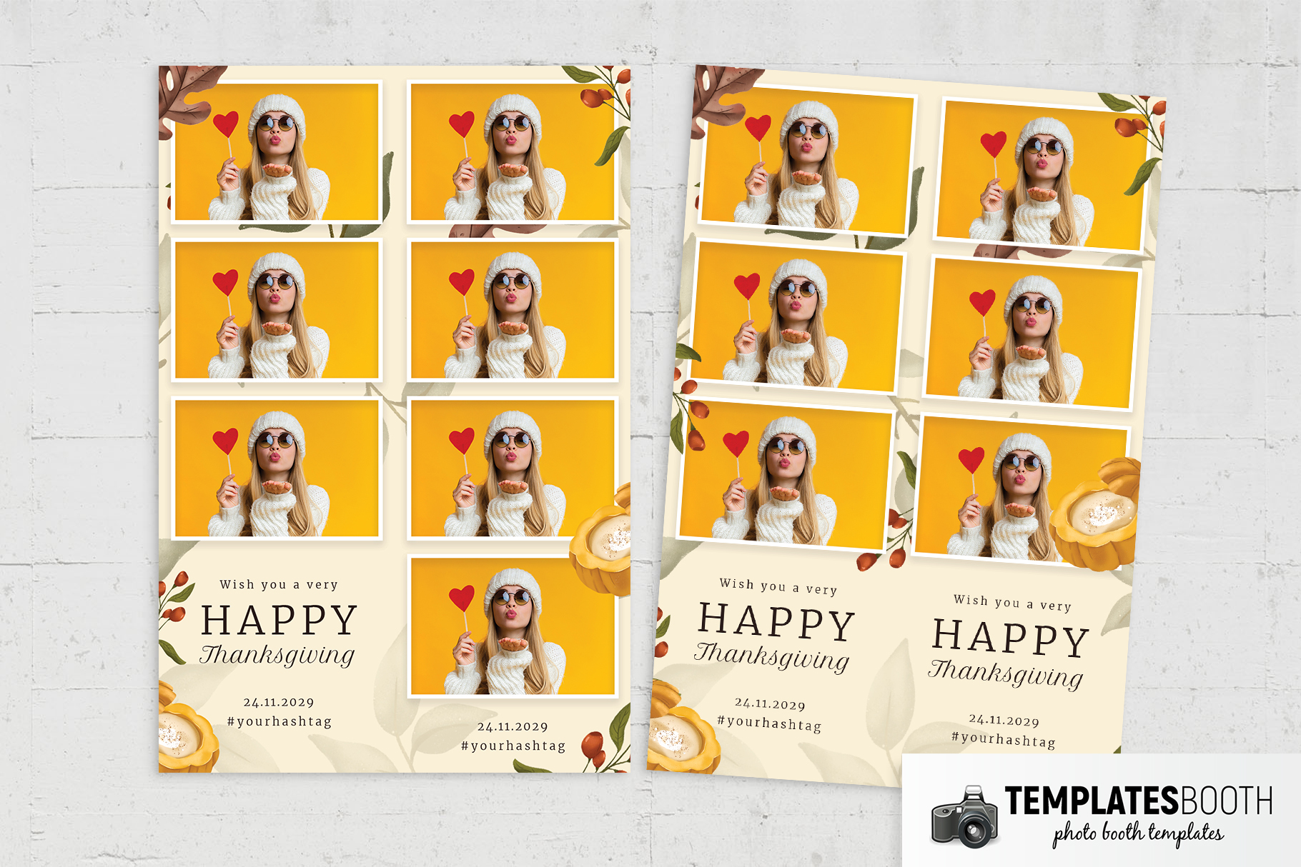 Modern Thanksgiving Photo Booth Template (PSD Format)