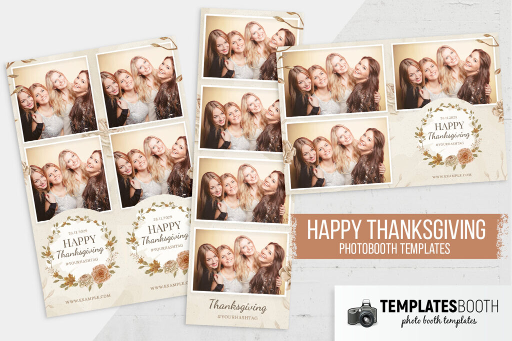 Rustic Thanksgiving Photo Booth Template (PSD Format)