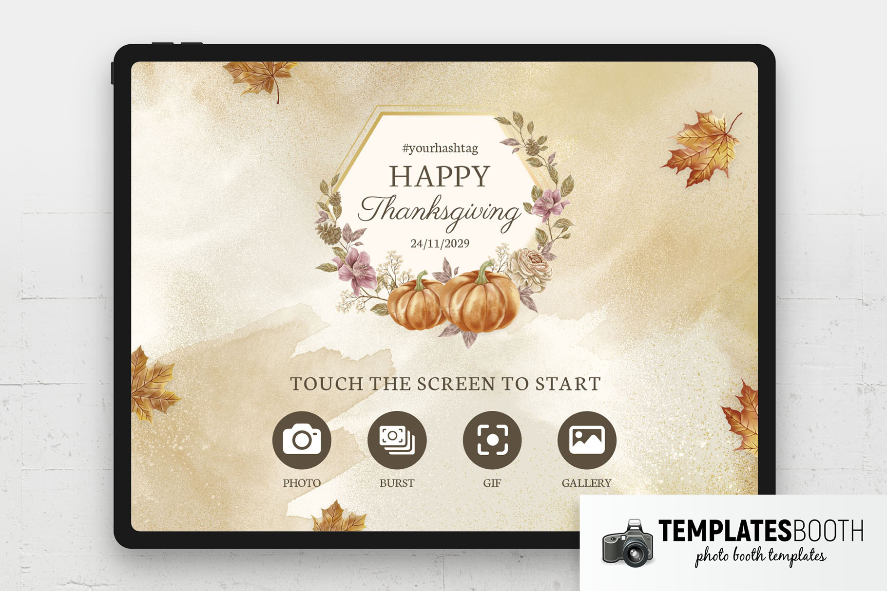 Rustic Thanksgiving Photo Booth Welcome Screen