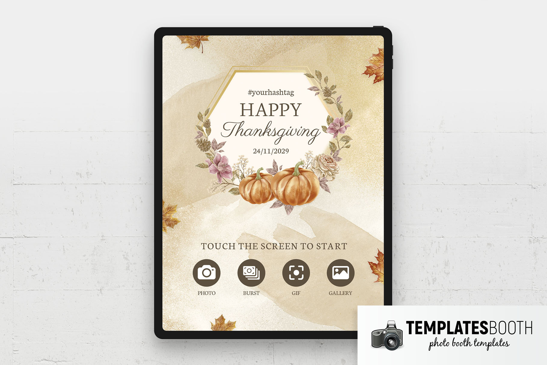 Rustic Thanksgiving Photo Booth Welcome Screen