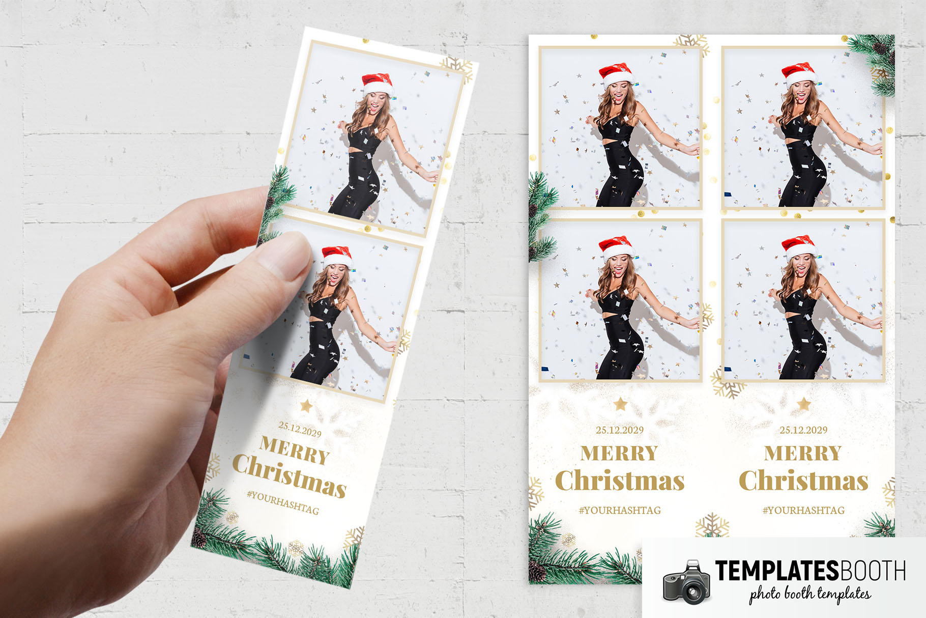 White Christmas Photo Booth Template