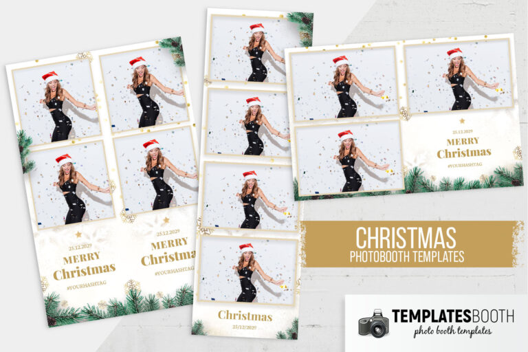 White Christmas Photo Booth Template