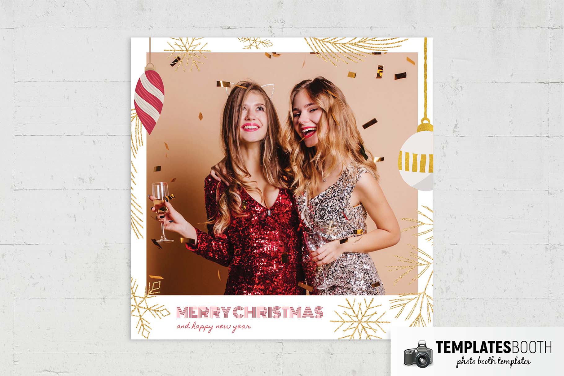 Decorated Christmas Photo Booth Template