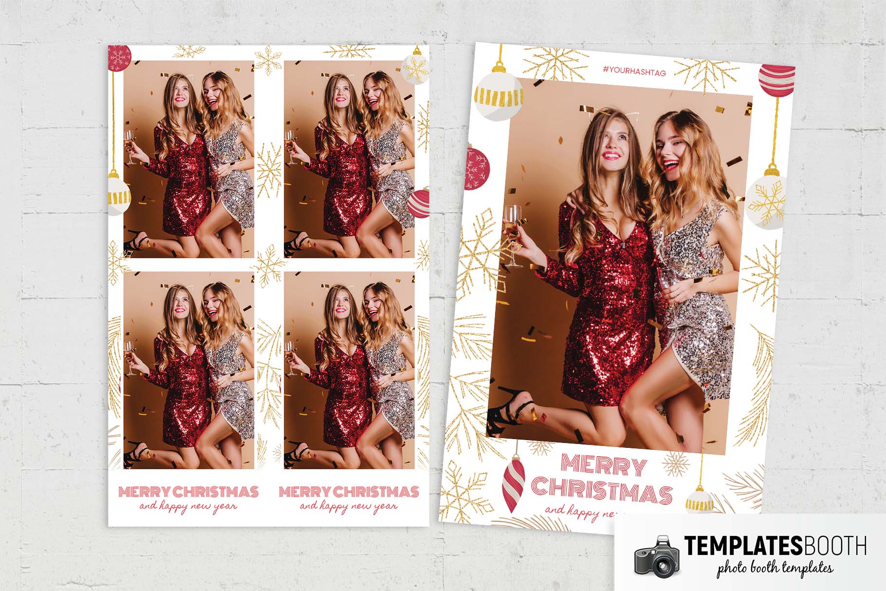 Decorated Christmas Photo Booth Template