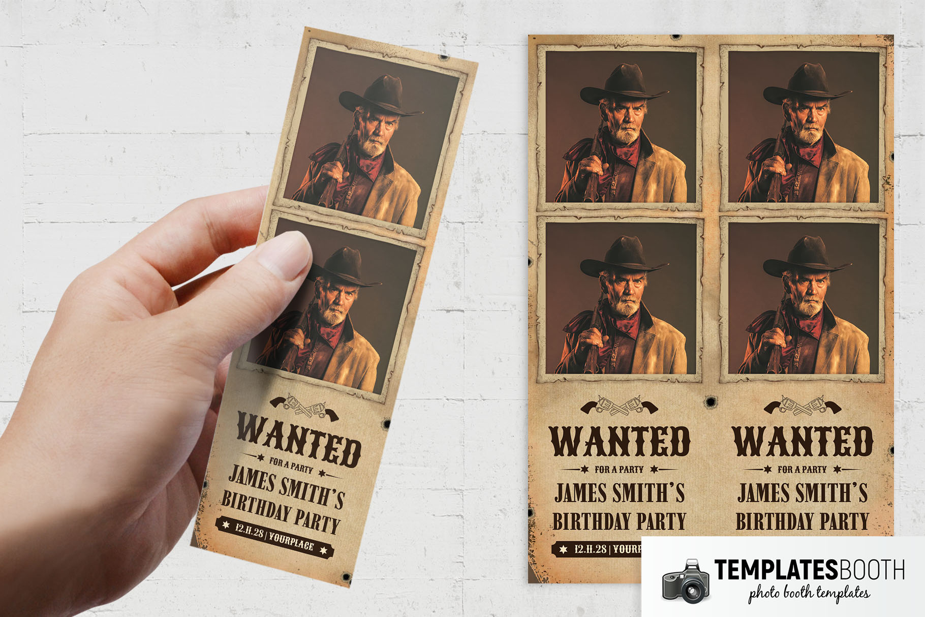 Wanted Photo Booth Template