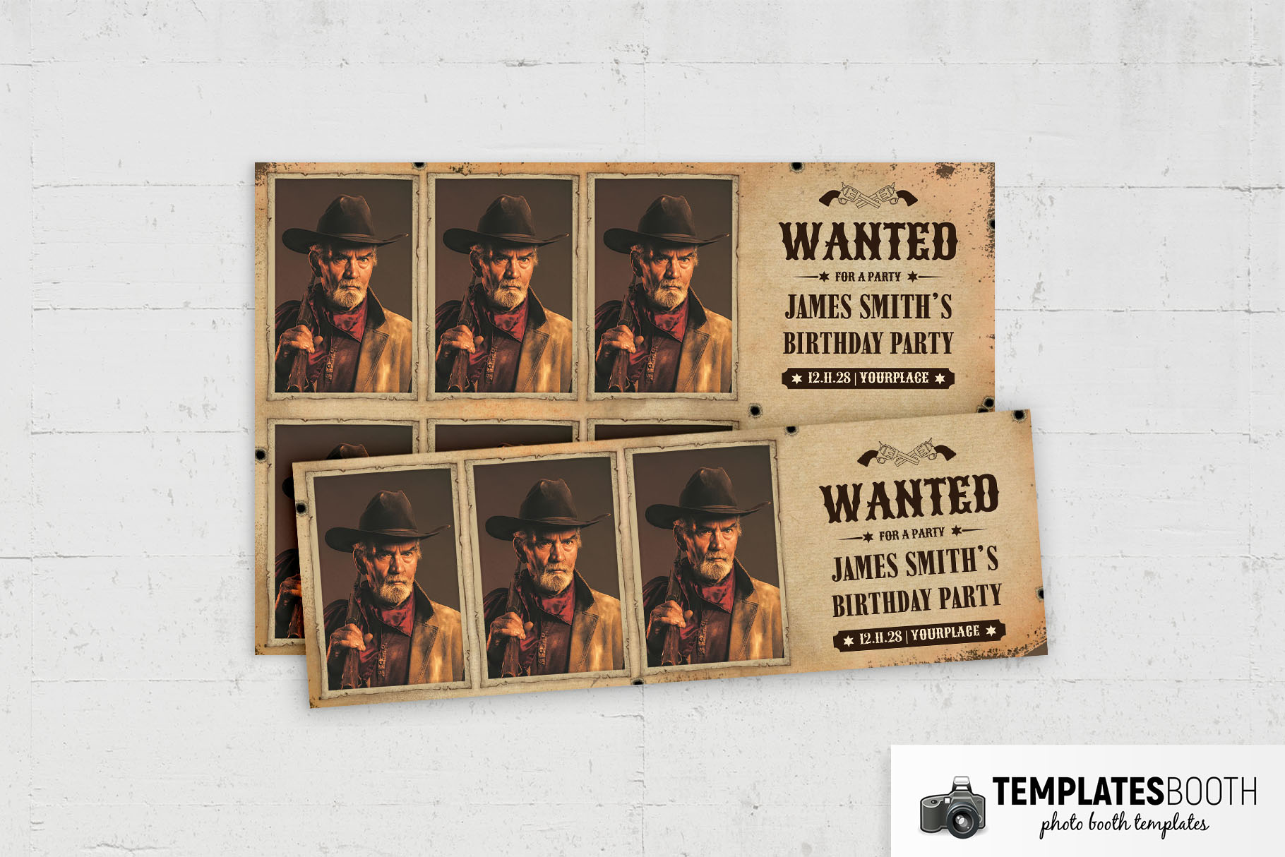 Wanted Photo Booth Template
