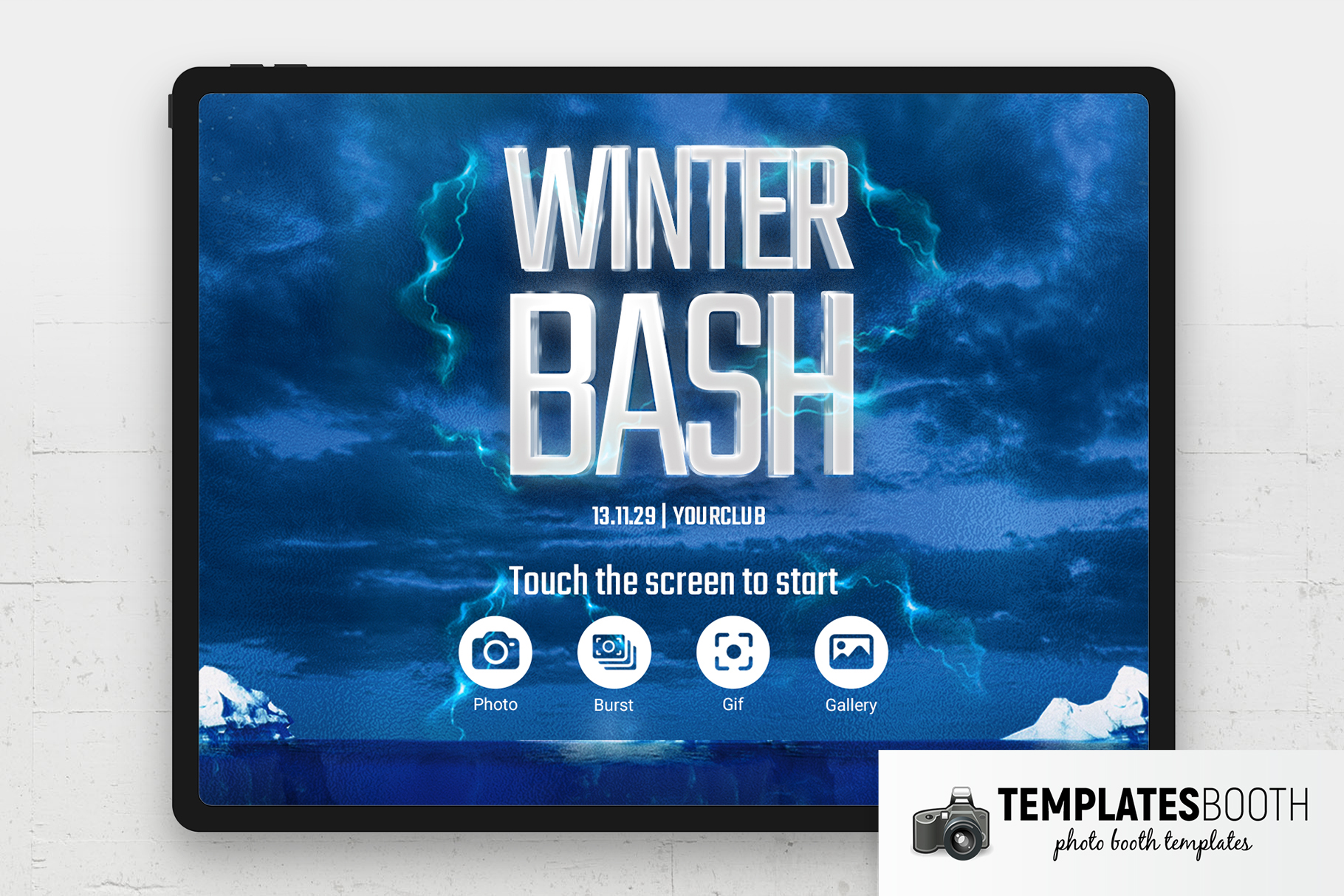 Winter Bash Photo Booth Welcome Screen