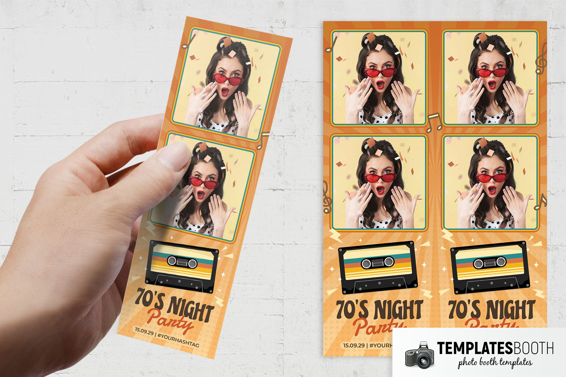 70s Night Party Photo Booth Template